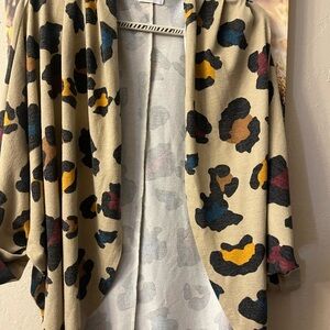 Chic Leopard Print Cardigan - Multicolor